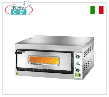 FIMAR - Four à pizza électrique, pour 4 pizzas, 1 chambre cm. 66x66, commandes mécaniques, Sans PYROMÈTRE, mod. FES4