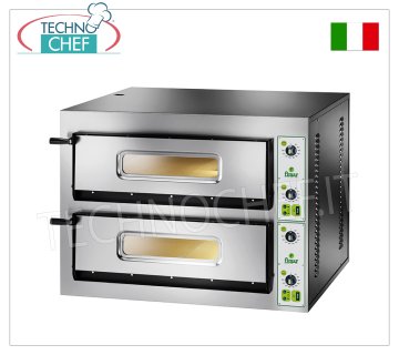 FIMAR - Four à pizza électrique pour 4+4 grandes pizzas, 2 chambres indépendantes, sans PYROMÈTRE, mod. AF4+4