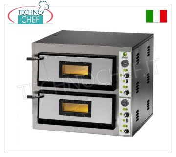 FIMAR - Four à pizza électrique pour 4+4 pizzas, 2 chambres indépendantes de 61x61 cm, commandes mécaniques, mod. FME4+4