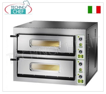FIMAR - Four à pizza électrique pour 6+6 grandes pizzas, 2 chambres indépendantes de 72x108 cm, sans PYROMÈTRES, commandes mécaniques, mod. AF6+6
