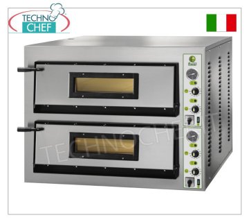 FIMAR - Four à pizza électrique pour 6+6 grandes pizzas, 2 chambres indépendantes de 72x108 cm, commandes mécaniques, mod. FML6+6