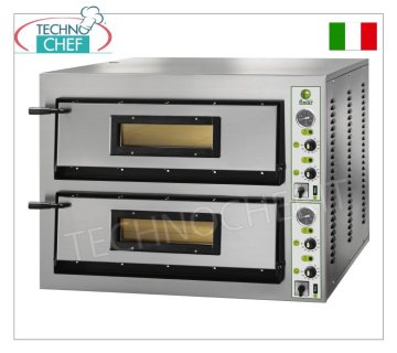 FIMAR - Four à pizza électrique pour 9+9 pizzas de 35 cm, 2 chambres indépendantes 108x108 cm, dimensions extérieures 1370x1210x750h mm