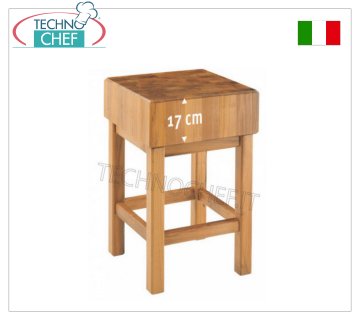 Billots de boucher en bois d'acacia épaisseur 17 cm avec socle