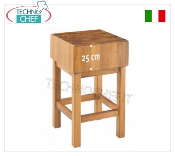 Billots de boucher en bois d'acacia, épaisseur 25 cm avec socle