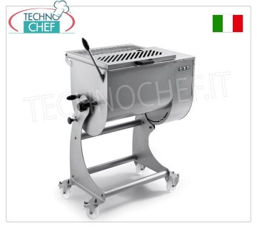 SIRMAN - Mélangeur à viande en acier inoxydable, capacité de la cuve 50 kg, lames amovibles en acier inoxydable, mod.50XPBA