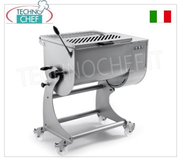 SIRMAN - Mélangeur à viande en acier inoxydable, capacité de la cuve 120 kg, lames amovibles en acier inoxydable, mod.120XPBA