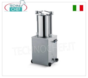 REMPLISSEUSE DE SAUCISSES HYDRAULIQUE VERTICALE EN ACIER INOXYDABLE pour SALAMI, Capacité 25 lt.