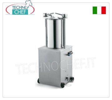 REMPLISSEUSE DE SAUCISSES HYDRAULIQUE VERTICALE EN ACIER INOXYDABLE POUR SALAMI, CAPACITÉ 35 lt.