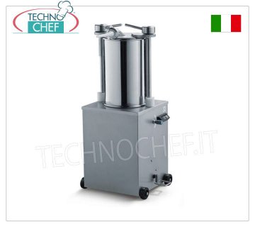 REMPLISSEUSE DE SAUCISSES HYDRAULIQUE VERTICALE EN ACIER INOXYDABLE POUR SALAMI, CAPACITÉ 50 lt.