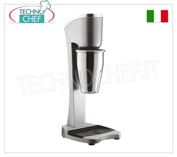 TECHNOCHEF - Fouet à Milkshake Professionnel avec Verre en Acier Inox, Mod.MP98