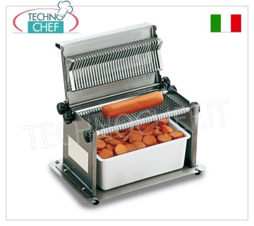 TECHNOCHEF - Coupe-saucisses manuel en inox à 34 lames, épaisseur de coupe 6 mm, Mod.TW6
