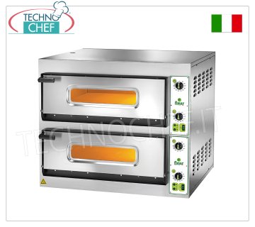 FIMAR - Four à pizza électrique pour 4+4 pizzas, 2 chambres indépendantes 66x66 cm, sans PYROMÈTRE, commandes mécaniques, mod. FES4+4