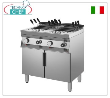 CUISEUR À PÂTES ÉLECTRIQUE sur MOBILE, ligne 700, 2 BOLS INDÉPENDANTS de 28+28 lt.