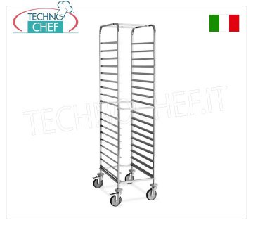 CHARIOT Porte-plaques à pizza-pâtisserie pour 18 PLATEAUX 60x40 cm,