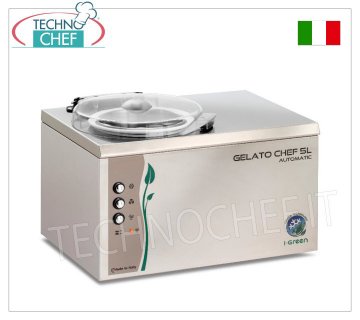 Congélateur semi-professionnel en acier inoxydable, série Chef I-Green, capacité 4,5 l, mod.GELATOCHEF5LAUTOMATIC