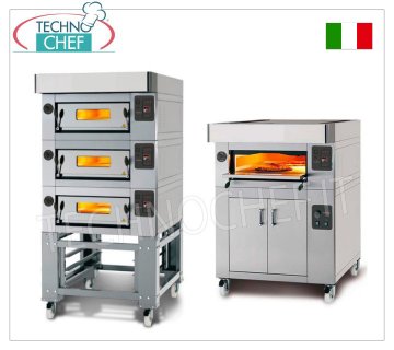 Four à pizza électrique modulaire, ligne CL CLASSIC, chambre pour 6 pizzas 60x90 cm entièrement en matériau réfractaire