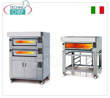 Four à pizza électrique modulaire, ligne EURO CLASSIC, chambre pour 9 pizzas de 93x93 cm entièrement en matériau réfractaire