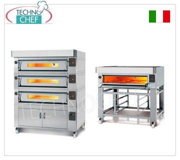 Four à pizza électrique modulaire, ligne EURO CLASSIC, chambre pour 12 pizzas de 123x93 cm entièrement en matériau réfractaire