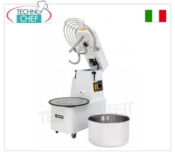 Pétrin à spirale de 12 kg (plateau de 16 litres), dm.mm.385x670x725h