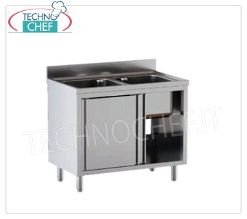 Evier inox professionnel-industriel 2 bacs sans égouttoir, Ligne 700