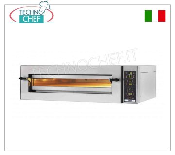 FOUR électrique pour 6 PIZZAS Ø 34 cm, Chambre de cuisson ENTIÈREMENT EN RÉFRACTAIRE, mod. KING6GTOP
