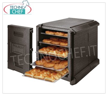 CONTENEUR ISOTHERME PORTER MAXI en POLYPROPYLÈNE, pour PLATEAUX 600x400 mm, dim.mm.720x600x630h