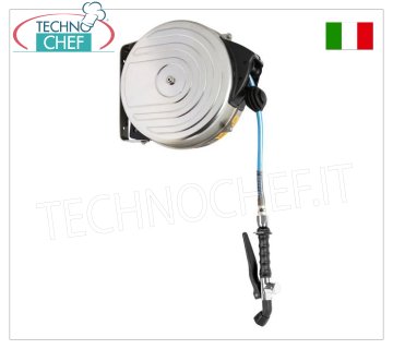 Gruppo di lavaggio carenato con avvolgitubo inox, doccia e tubo 8 mt