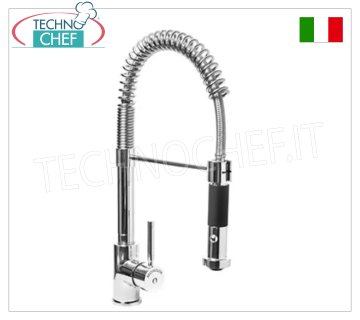 Mitigeur monotrou H 440 mm, avec bec orientable et douchette double jet