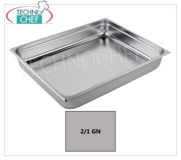 Bacs Gastronorme GN 2/1 en acier inoxydable, dimensions 650 x 530 mm