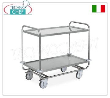 Chariots de service pour transport LOURD, 2 étagères imprimées SOUDÉES, capacité de charge max. 200 kg
