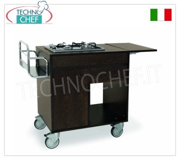 CHARIOT FLAMBE' avec 2 BRÛLEURS en LIGNE, dim.mm.950x500x870h