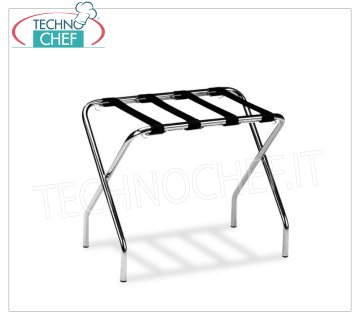 Porte-bagages avec structure pliable en tube d'acier chromé, sans bord, dim.mm.560x330x410h