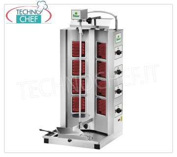 GYROS ÉLECTRIQUES avec 8 RÉSISTANCES, tige de cuisson de 640 mm de hauteur