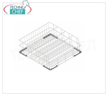 Panier incliné pour verres à vin avec 5 compartiments, Ø max. 100 mm, dim. mm. 500x500x170h