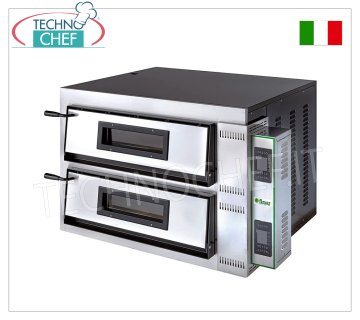 FIMAR - Four à pizza électrique pour 4+4 pizzas de 35 cm, 2 chambres indépendantes de 72x72 cm,