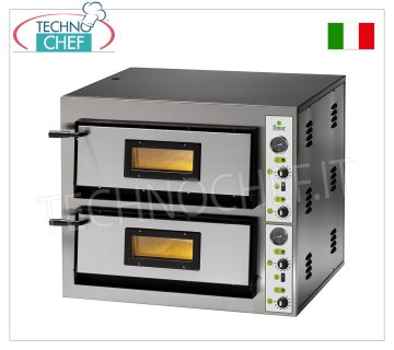 FIMAR - Four à pizza électrique pour 4+4 pizzas de 30 cm, 2 chambres indépendantes de 61x61 cm,