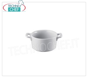 MPS PORCELLANE SARONNO - Casserole ronde avec anses, en porcelaine blanche