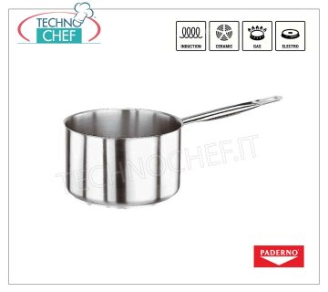 PADERNO - SOUCOUPE MOYENNE EN ACIER INOXYDABLE 1 poignée, pour INDUCTION, Série 2000 Poignée MEDIUM CASSEROLE 1, SÉRIE 2000, en ACIER INOXYDABLE, diamètre mm.160, hauteur mm.80, LT. 1,6