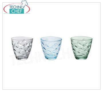 Verres colorés VERRE À EAU VERT, BORMIOLI ROCCO, Flora Collection, CL.26, H 8, Diam.cm.8,5 -- Disponible à l'achat en packs de 6 pièces.