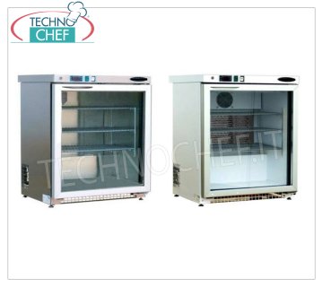 TECHNOCHEF - Congélateur-Congélateur Armoire 1 porte vitrée, 140 lt, température -15°/-25°C Congélateur-Congélateur Armoire 1 porte vitrée, armoire externe blanche, ventilée, temp.-15°-25°, capacité lt.140, Gaz R290, V.230/1, Poids 50 Kg, dim.mm.630x567x850h