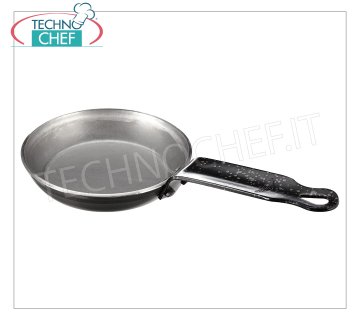 Paderno - Poêles en fer 12 cm pour Blinis, professionnelles par induction Poêle à repasser Blinis en fer avec 1 poignée, Professional, diam. 12 cm, 2 cm de haut