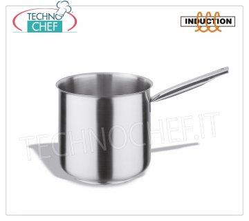 Technochef - Faitout en acier inoxydable bain marie, 1 poignée, Professional for Induction Faitout en acier inoxydable bain marie, capacité 3 litres, également adapté aux plaques à induction, diam.cm.16 x 16h