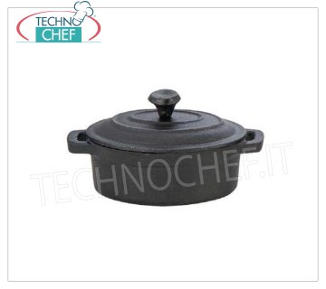 Mini casserole ovale en fonte, dim. mm. 120x85x45h