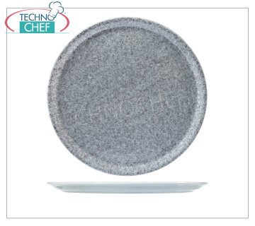 SATURNIA - ASSIETTE À PIZZA - Collection NAPOLI en Porcelaine GRANIT GRIS