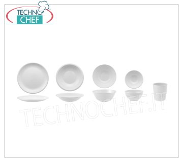 Technochef - PLAQUES DE MÉLANINE BLANCHE - Service Complet Assiette plate en mélamine blanche, diamètre 230 mm - PRIX UNITAIRE - Disponible par PACK de 12 pièces