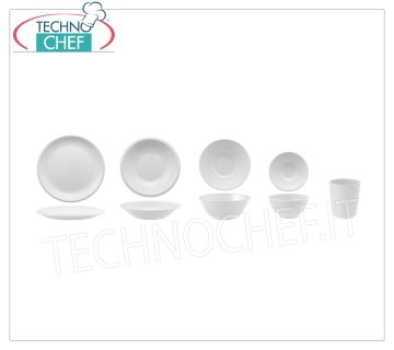 Technochef - PLAQUES DE MÉLANINE BLANCHE - Service Complet Assiette plate en mélamine blanche, diamètre 230 mm - PRIX UNITAIRE - Disponible par PACK de 12 pièces