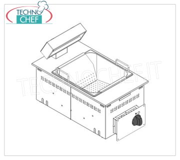 Chauffe-frites électrique professionnel GN 2/3, encastrable, kW.0,65
