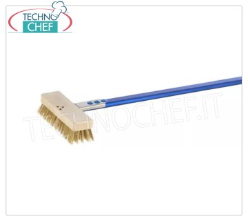 GIMETAL - Brosse à four avec poils en laiton - Mod.136503 Brosse basse pour fours électriques avec poils en laiton, dim.cm 20x6, longueur manche cm 150.