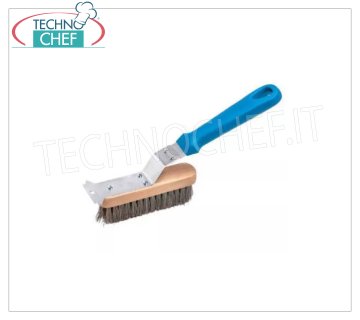 GIMETAL - Brosse inox avec raclette - Mod.136504 Brosse en acier inoxydable avec grattoir, dim.cm 15x4x5h