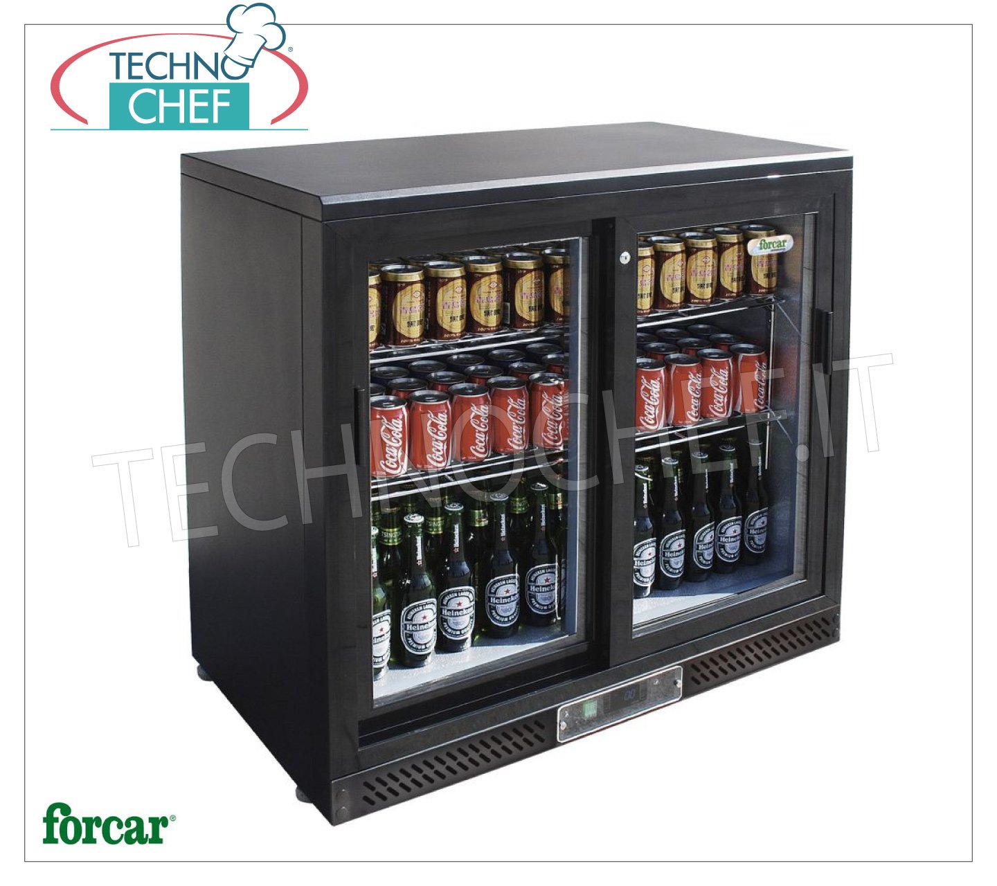 Vitrine FRIGO pour BOISSONS, 2 portes, Temp. + 2 ° / + 8 ° C, ventilée,  lt.223, Mod.G-BC2PS, Chambres frigorifiques et refrigerateurs